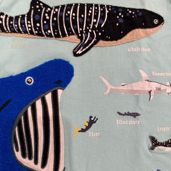 Mini Boden Shark Appliqué Tee Shirt - Picture 4 of 6